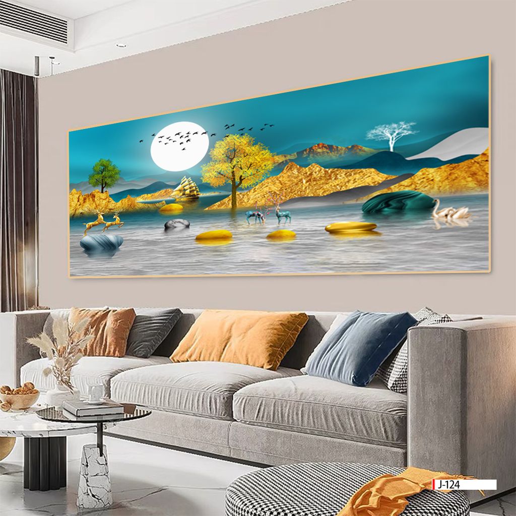 BST22 - TRANH TREO TƯỜNG - PHÒNG KHÁCH - TRANH HƯƠU TÀI LỘC - KHỔ LỚN