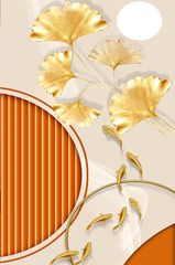 BST62 - TRANH TREO TƯỜNG - TRANG TRÍ PHÒNG NGỦ - CHỦ ĐỀ HƯƠU TÀI LỘC HIỆN ĐẠI, LÁ BẠCH QUẢ - TRANH ĐƠN DỌC