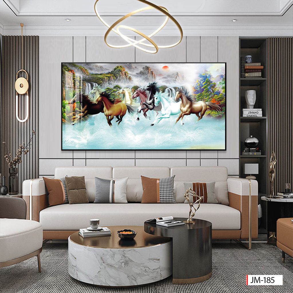 BST71 - TRANH TREO TƯỜNG - TRANG TRÍ PHÒNG KHÁCH - CHỦ ĐỀ MÃ ĐÁO THÀNH CÔNG - KHỔ LỚN