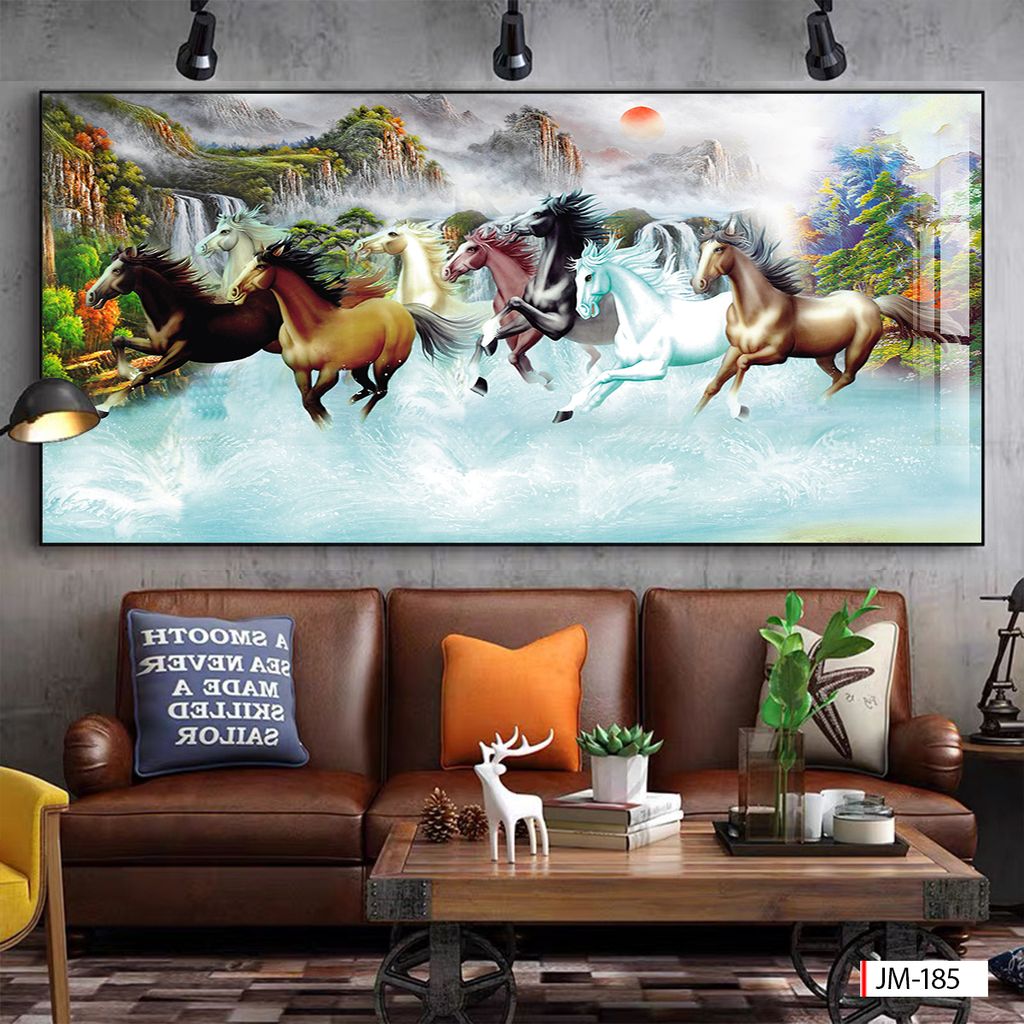 TRANH TREO TƯỜNG - TRANG TRÍ PHÒNG KHÁCH - CHỦ ĐỀ MÃ ĐÁO THÀNH CÔNG - KHỔ LỚN - MÃ JM-184