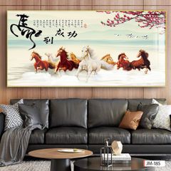 TRANH TREO TƯỜNG - TRANG TRÍ PHÒNG KHÁCH - CHỦ ĐỀ MÃ ĐÁO THÀNH CÔNG - KHỔ LỚN - MÃ JM-185