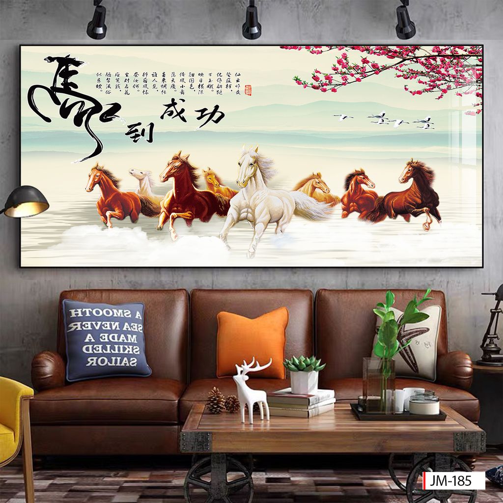TRANH TREO TƯỜNG - TRANG TRÍ PHÒNG KHÁCH - CHỦ ĐỀ MÃ ĐÁO THÀNH CÔNG - KHỔ LỚN - MÃ JM-185