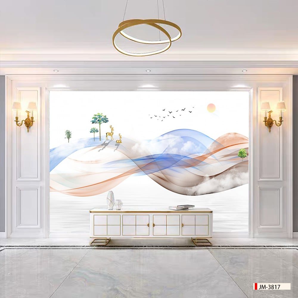 BST160 - TẤM ỐP VÂN ĐÁ HIỆN ĐẠI KẾT HỢP - VÁCH TIVI, PHÒNG KHÁCH