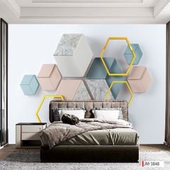 227 TRANH DÁN TƯỜNG 3D -TRANH DÁN PHÒNG NGỦ HIỆN ĐẠI TRỪU TƯỢNG- TRANH DÁN PHÒNG KHÁCH SAU SOFA | MÃ TRANH jm-3848