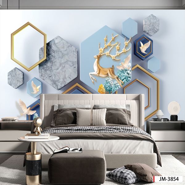 229 TRANH DÁN TƯỜNG 3D -TRANH DÁN PHÒNG NGỦ HIỆN ĐẠI TRỪU TƯỢNG- TRANH DÁN PHÒNG KHÁCH SAU SOFA | MÃ TRANH jm-3854