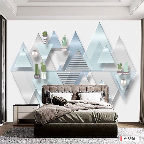 231 TRANH DÁN TƯỜNG 3D -TRANH DÁN PHÒNG NGỦ HIỆN ĐẠI TRỪU TƯỢNG- TRANH DÁN PHÒNG KHÁCH SAU SOFA | MÃ TRANH jm-3856