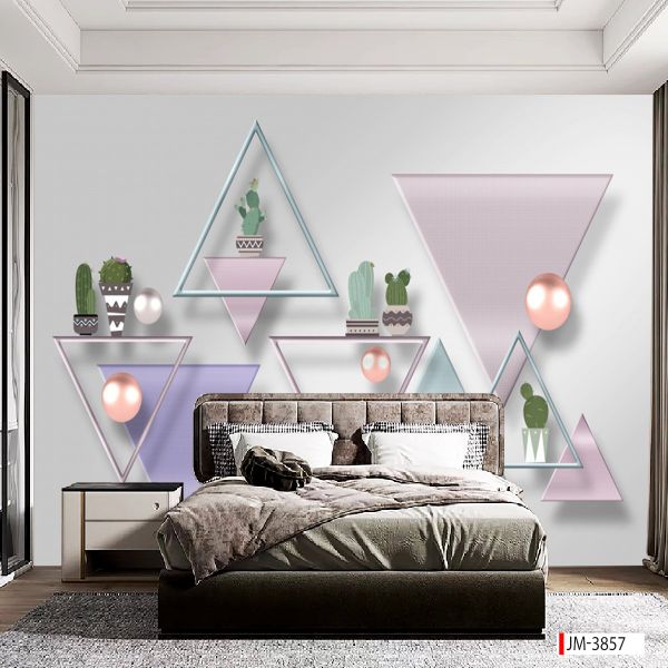 232 TRANH DÁN TƯỜNG 3D -TRANH DÁN PHÒNG NGỦ HIỆN ĐẠI TRỪU TƯỢNG- TRANH DÁN PHÒNG KHÁCH SAU SOFA | MÃ TRANH jm-3857