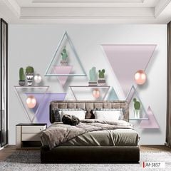 232 TRANH DÁN TƯỜNG 3D -TRANH DÁN PHÒNG NGỦ HIỆN ĐẠI TRỪU TƯỢNG- TRANH DÁN PHÒNG KHÁCH SAU SOFA | MÃ TRANH jm-3857