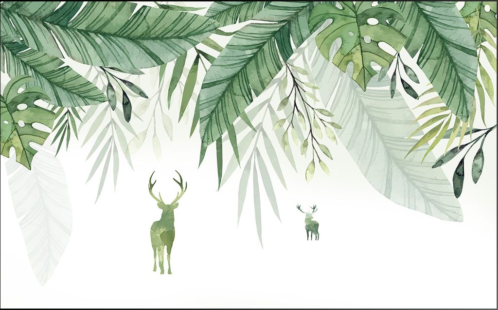 TRANH VẢI DÁN TƯỜNG 3D NHÀ HÀNG, CAFE , LỄ TÂN - TRANH DÁN TƯỜNG TROPICAL NHIỆT ĐỚI | MÃ JM-3876