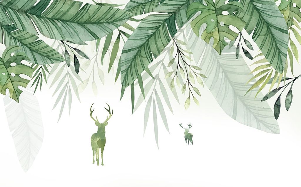 TRANH VẢI DÁN TƯỜNG 3D NHÀ HÀNG, CAFE , LỄ TÂN - TRANH DÁN TƯỜNG TROPICAL NHIỆT ĐỚI | MÃ JM-3876