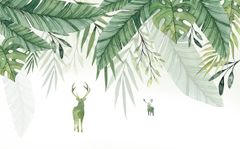 TRANH VẢI DÁN TƯỜNG 3D NHÀ HÀNG, CAFE , LỄ TÂN - TRANH DÁN TƯỜNG TROPICAL NHIỆT ĐỚI | MÃ JM-3876