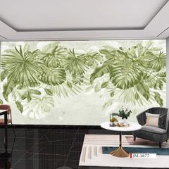 TRANH VẢI DÁN TƯỜNG 3D NHÀ HÀNG, CAFE , LỄ TÂN - TRANH DÁN TƯỜNG TROPICAL NHIỆT ĐỚI | MÃ JM-3877