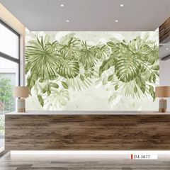 TRANH VẢI DÁN TƯỜNG 3D NHÀ HÀNG, CAFE , LỄ TÂN - TRANH DÁN TƯỜNG TROPICAL NHIỆT ĐỚI | MÃ JM-3877