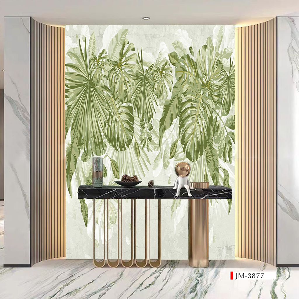 TRANH VẢI DÁN TƯỜNG 3D NHÀ HÀNG, CAFE , LỄ TÂN - TRANH DÁN TƯỜNG TROPICAL NHIỆT ĐỚI | MÃ JM-3877