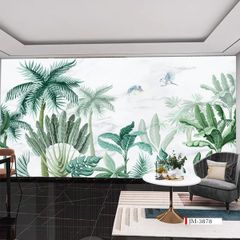 TRANH VẢI DÁN TƯỜNG 3D NHÀ HÀNG, CAFE , LỄ TÂN - TRANH DÁN TƯỜNG TROPICAL NHIỆT ĐỚI | MÃ JM-3878