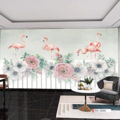 TRANH VẢI DÁN TƯỜNG 3D NHÀ HÀNG, CAFE , LỄ TÂN - TRANH DÁN TƯỜNG TROPICAL NHIỆT ĐỚI | MÃ JM-3886