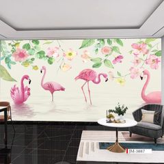 TRANH VẢI DÁN TƯỜNG 3D NHÀ HÀNG, CAFE , LỄ TÂN - TRANH DÁN TƯỜNG TROPICAL NHIỆT ĐỚI | MÃ JM-3887