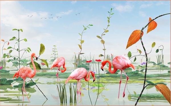 TRANH VẢI DÁN TƯỜNG 3D NHÀ HÀNG, CAFE , LỄ TÂN - TRANH DÁN TƯỜNG TROPICAL NHIỆT ĐỚI | MÃ JM-3889