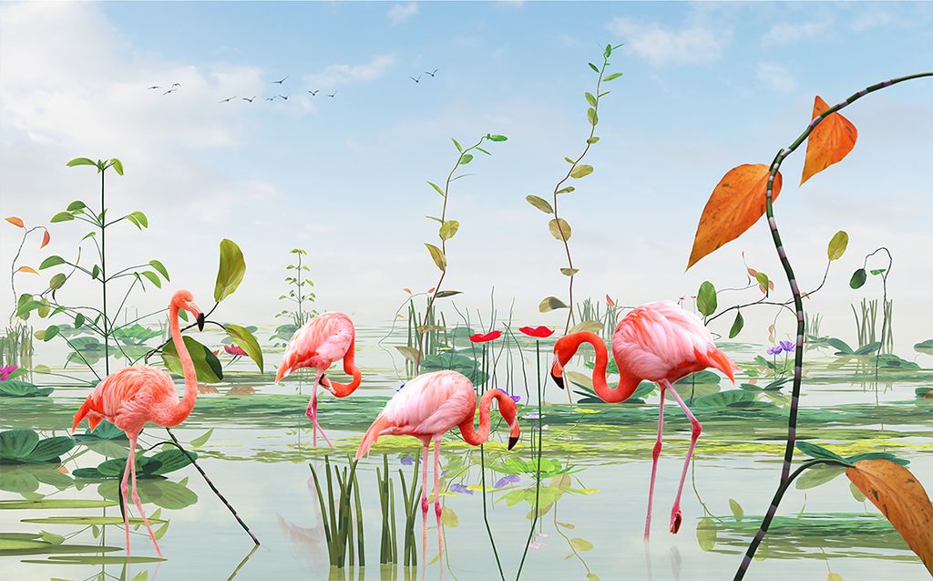 TRANH VẢI DÁN TƯỜNG 3D NHÀ HÀNG, CAFE , LỄ TÂN - TRANH DÁN TƯỜNG TROPICAL NHIỆT ĐỚI | MÃ JM-3889