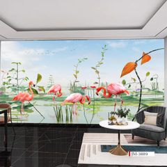 TRANH VẢI DÁN TƯỜNG 3D NHÀ HÀNG, CAFE , LỄ TÂN - TRANH DÁN TƯỜNG TROPICAL NHIỆT ĐỚI | MÃ JM-3889