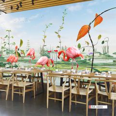 TRANH VẢI DÁN TƯỜNG 3D NHÀ HÀNG, CAFE , LỄ TÂN - TRANH DÁN TƯỜNG TROPICAL NHIỆT ĐỚI | MÃ JM-3889