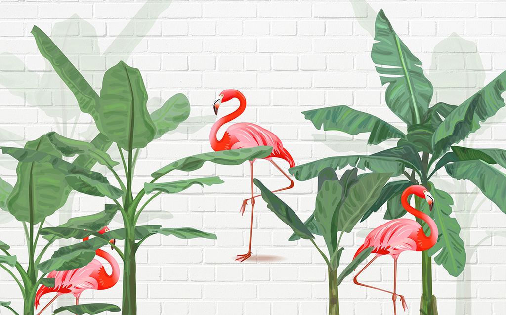 TRANH VẢI DÁN TƯỜNG 3D NHÀ HÀNG, CAFE , LỄ TÂN - TRANH DÁN TƯỜNG TROPICAL NHIỆT ĐỚI | MÃ JM-3890