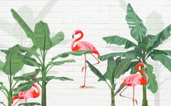 TRANH VẢI DÁN TƯỜNG 3D NHÀ HÀNG, CAFE , LỄ TÂN - TRANH DÁN TƯỜNG TROPICAL NHIỆT ĐỚI | MÃ JM-3890