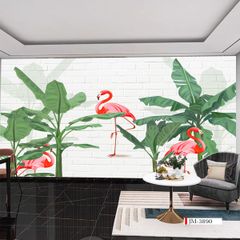 TRANH VẢI DÁN TƯỜNG 3D NHÀ HÀNG, CAFE , LỄ TÂN - TRANH DÁN TƯỜNG TROPICAL NHIỆT ĐỚI | MÃ JM-3890