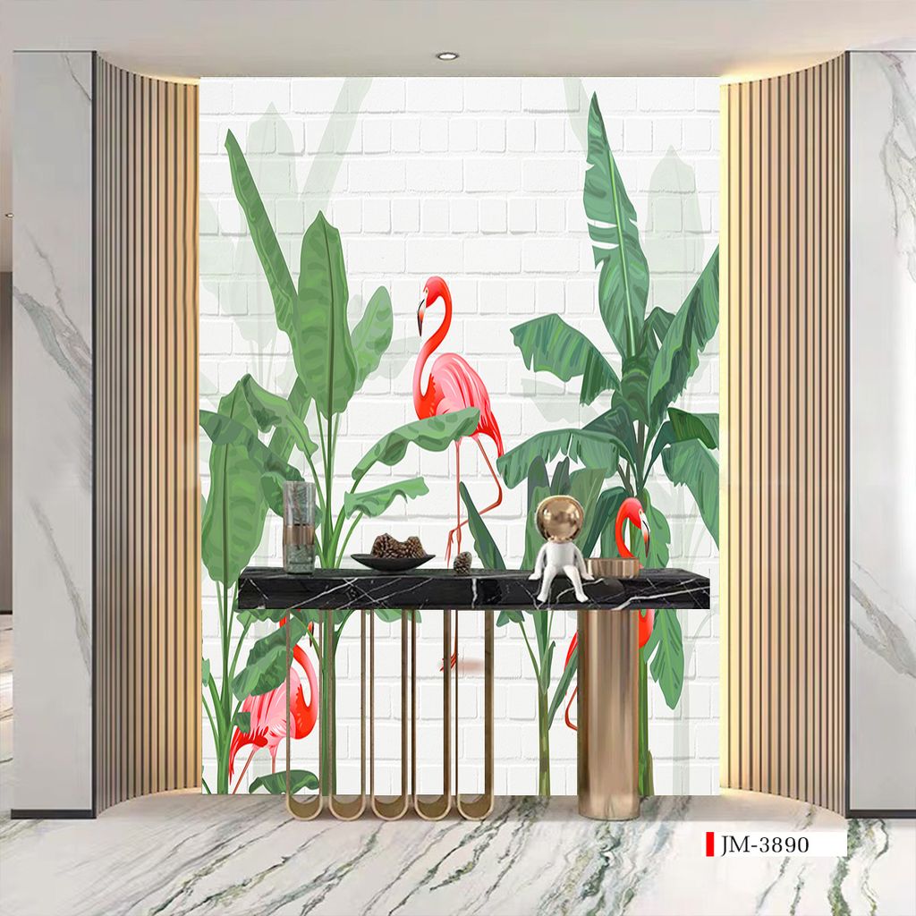 TRANH VẢI DÁN TƯỜNG 3D NHÀ HÀNG, CAFE , LỄ TÂN - TRANH DÁN TƯỜNG TROPICAL NHIỆT ĐỚI | MÃ JM-3890