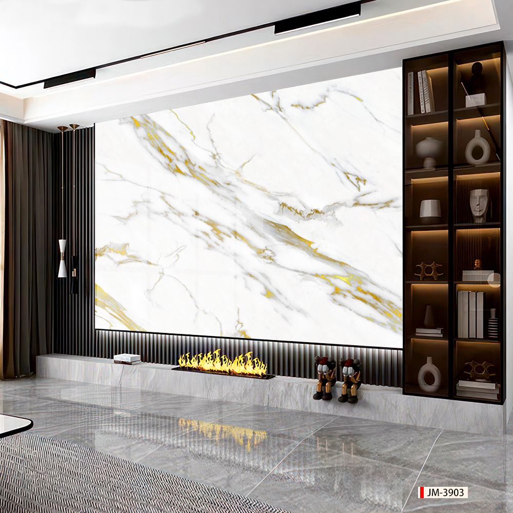 BST34 - TRANH PVC ỐP TƯỜNG - TRANG TRÍ PHÒNG KHÁCH, LỄ TÂN, NAHF THÔNG TẦNG - TRANH VÂN ĐÁ TRẮNG, VÂN MÂY - KHỔ LỚN