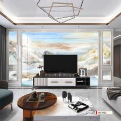 TRANH PVC ỐP TƯỜNG - VÁCH TRANG TRÍ QUẦY LỄ TÂN - TRANH VÂN ĐÁ PHONG CẢNH | MÃ JM-3922