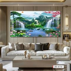825 - TRANH TREO PHÒNG KHÁCH - TRANH TRANG TRÍ - TRANH TREO TƯỜNG SƠN THỦY HỮU TÌNH - TRANH ĐƠN NGANG | MÃ JM-4110