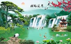 827 - TRANH TREO PHÒNG KHÁCH - TRANH TRANG TRÍ - TRANH TREO TƯỜNG SƠN THỦY HỮU TÌNH - TRANH ĐƠN NGANG | MÃ jm-4112