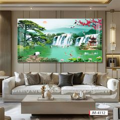 BST172 - TRANH TREO PHÒNG KHÁCH - TRANH TRANG TRÍ - TRANH TREO TƯỜNG SƠN THỦY HỮU TÌNH - TRANH ĐƠN NGANG