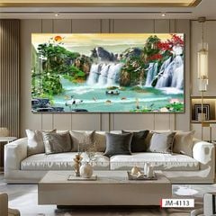 828 - TRANH TREO PHÒNG KHÁCH - TRANH TRANG TRÍ - TRANH TREO TƯỜNG SƠN THỦY HỮU TÌNH - TRANH ĐƠN NGANG | MÃ jm-4113