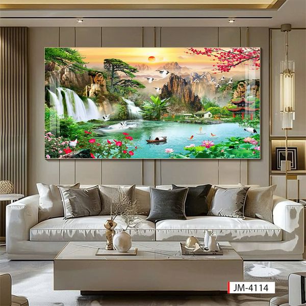 829 - TRANH TREO PHÒNG KHÁCH - TRANH TRANG TRÍ - TRANH TREO TƯỜNG SƠN THỦY HỮU TÌNH - TRANH ĐƠN NGANG | MÃ jm-4114