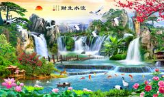 830 - TRANH TREO PHÒNG KHÁCH - TRANH TRANG TRÍ - TRANH TREO TƯỜNG SƠN THỦY HỮU TÌNH - TRANH ĐƠN NGANG | MÃ jm-4115