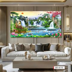 BST172 - TRANH TREO PHÒNG KHÁCH - TRANH TRANG TRÍ - TRANH TREO TƯỜNG SƠN THỦY HỮU TÌNH - TRANH ĐƠN NGANG