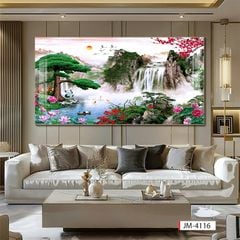 831 - TRANH TREO PHÒNG KHÁCH - TRANH TRANG TRÍ - TRANH TREO TƯỜNG SƠN THỦY HỮU TÌNH - TRANH ĐƠN NGANG | MÃ jm-4116
