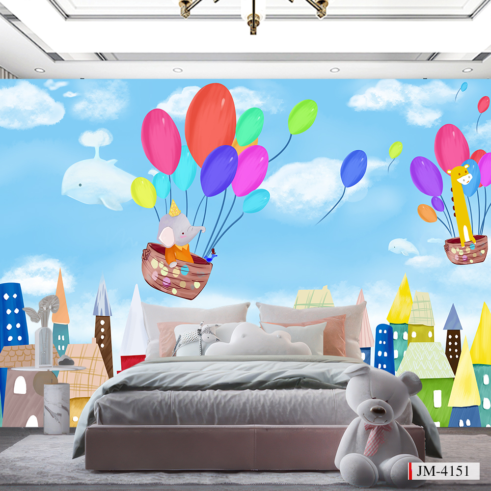 Tranh vải dán tường 3d phòng ngủ cho bé trai | Mã JM-4151