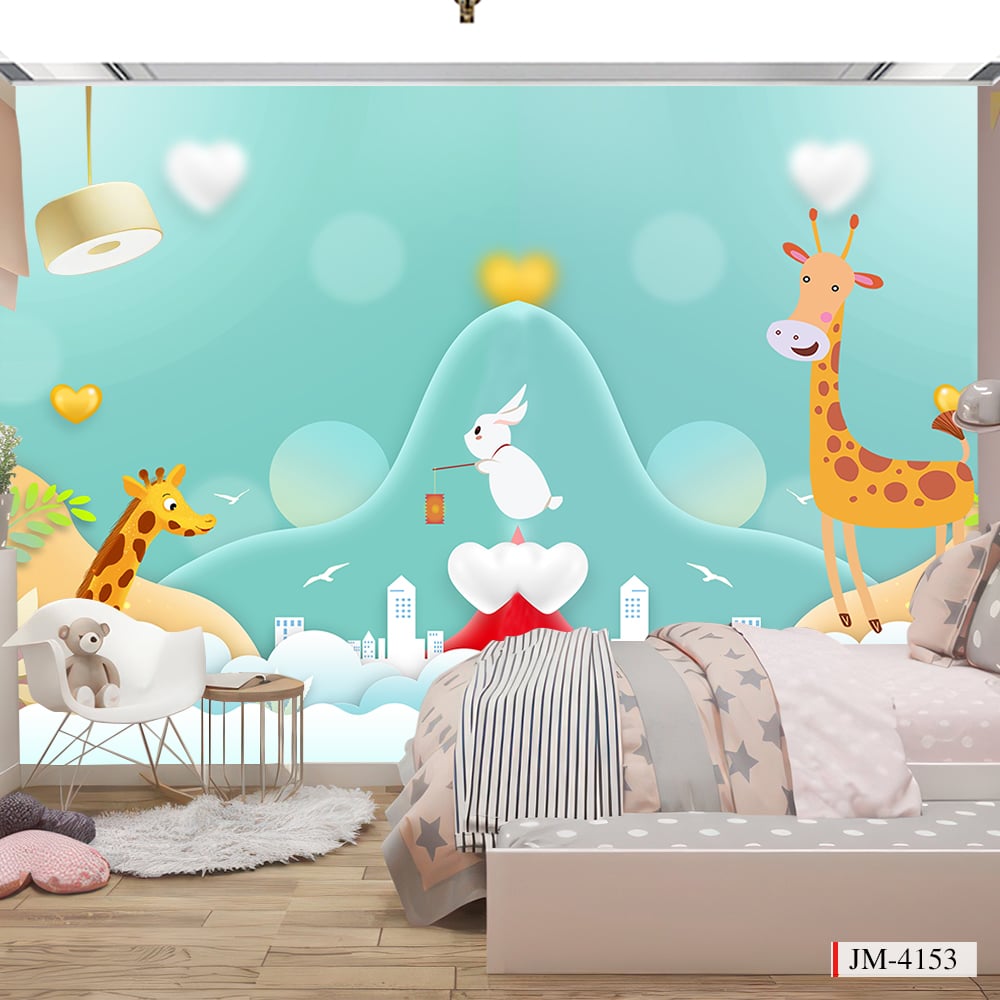 Tranh vải dán tường 3d phòng ngủ cho bé trai | Mã JM-4153
