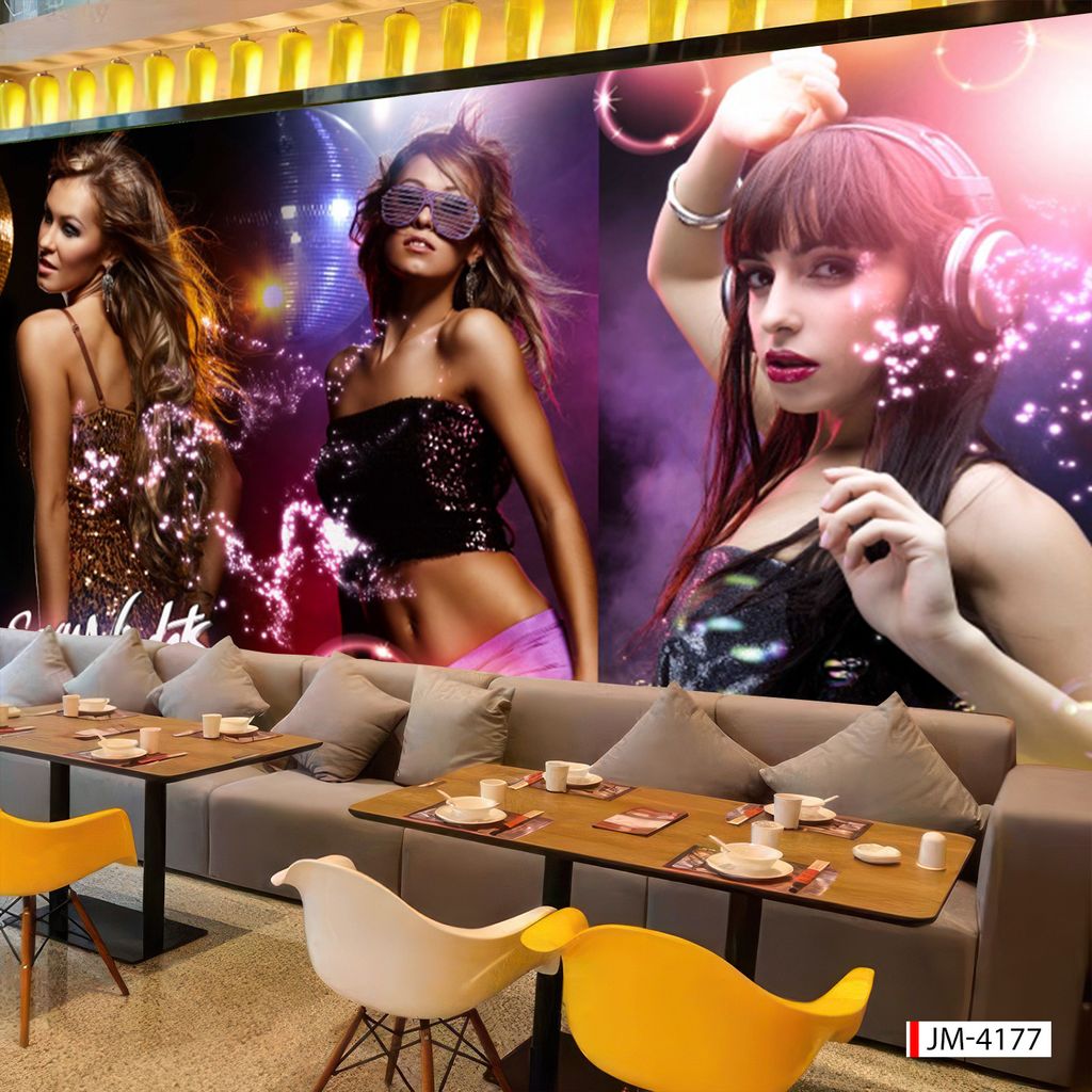 BST21 - TRANH DÁN TƯỜNG 3D - TRANG TRÍ NHÀ HÀNG, CAFE, BILLIAR - HIỆN ĐẠI - KHỔ LỚN