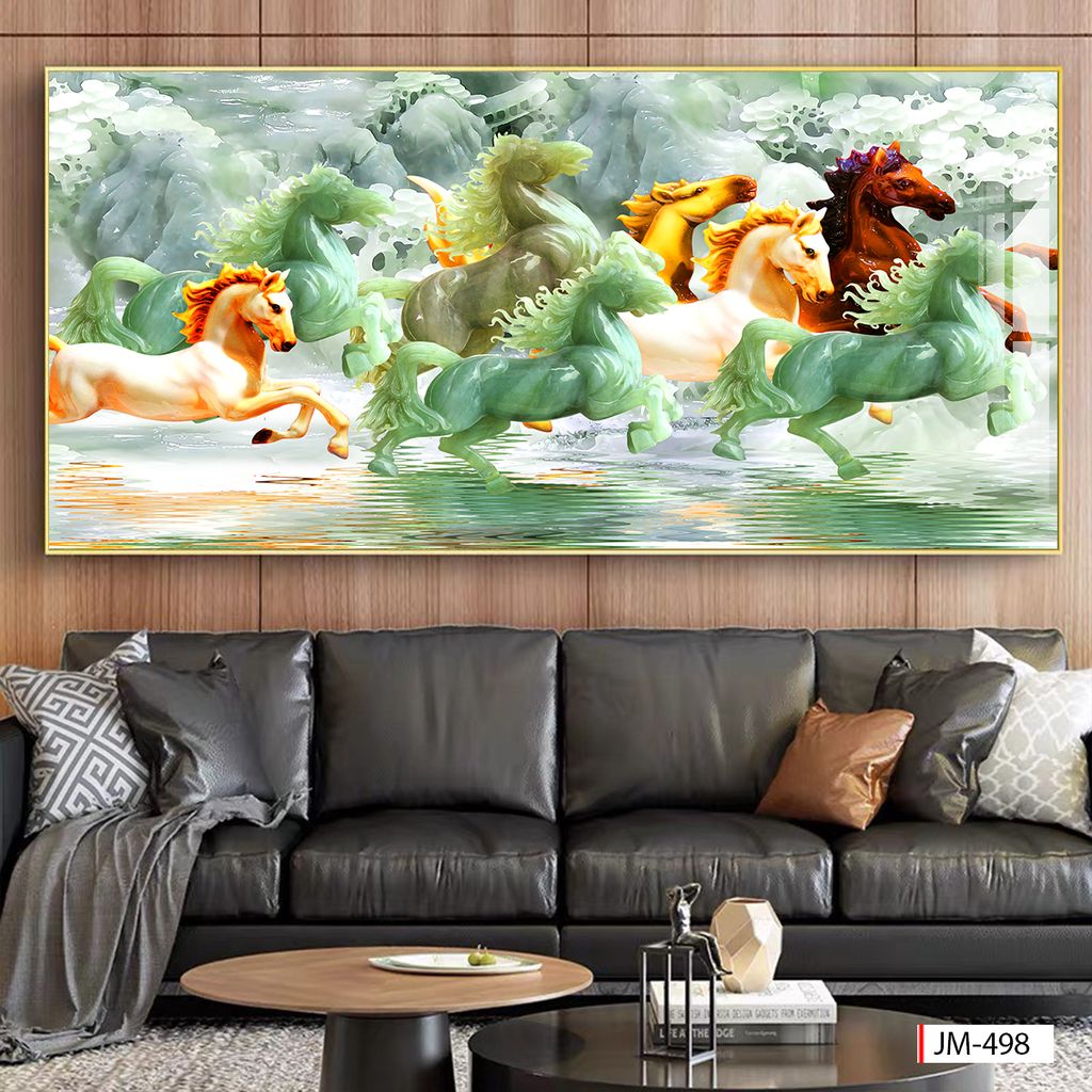 BST71 - TRANH TREO TƯỜNG - TRANG TRÍ PHÒNG KHÁCH - CHỦ ĐỀ MÃ ĐÁO THÀNH CÔNG - KHỔ LỚN