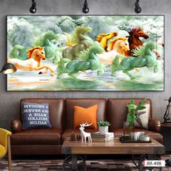 TREO TƯỜNG - TRANG TRÍ PHÒNG KHÁCH - CHỦ ĐỀ MÃ ĐÁO THÀNH CÔNG - KHỔ LỚN - MÃ JM-498