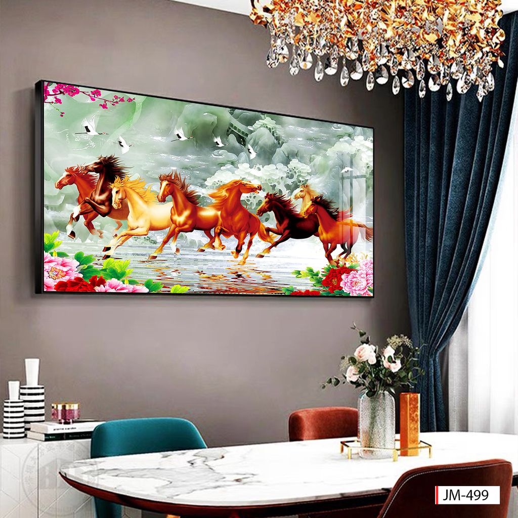 TRANH TREO TƯỜNG - TRANG TRÍ PHÒNG KHÁCH - CHỦ ĐỀ MÃ ĐÁO THÀNH CÔNG - KHỔ LỚN - MÃ JM-499