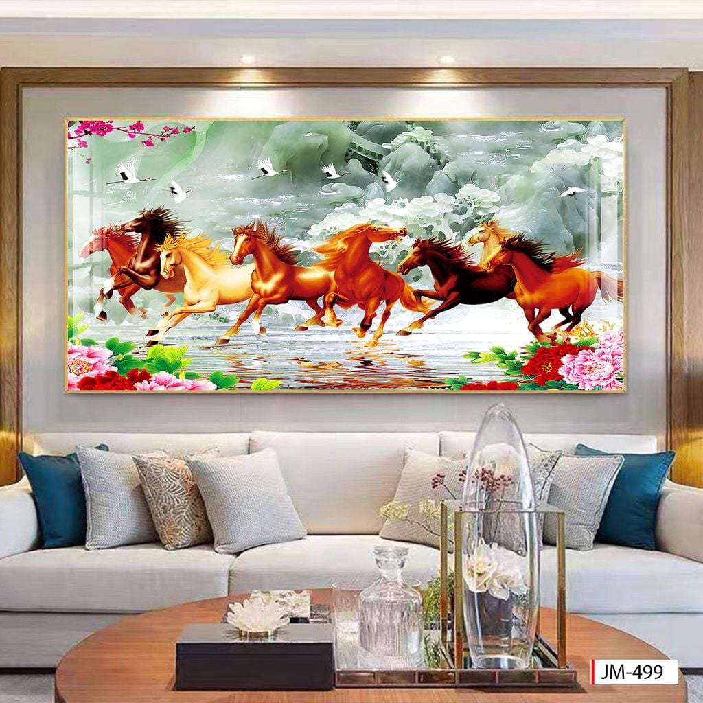 TRANH TREO TƯỜNG - TRANG TRÍ PHÒNG KHÁCH - CHỦ ĐỀ MÃ ĐÁO THÀNH CÔNG - KHỔ LỚN - MÃ JM-499