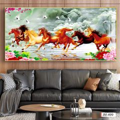 BST71 - TRANH TREO TƯỜNG - TRANG TRÍ PHÒNG KHÁCH - CHỦ ĐỀ MÃ ĐÁO THÀNH CÔNG - KHỔ LỚN