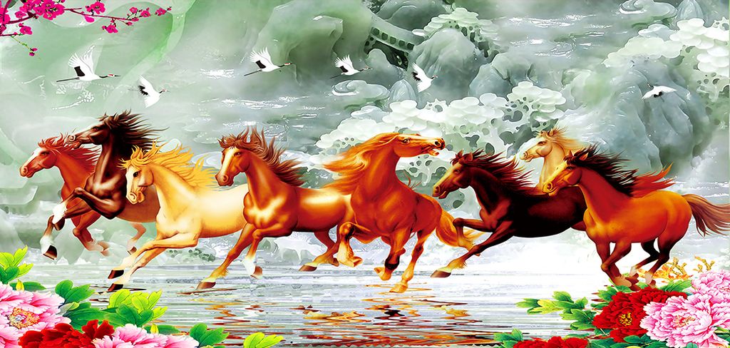 TRANH TREO TƯỜNG - TRANG TRÍ PHÒNG KHÁCH - CHỦ ĐỀ MÃ ĐÁO THÀNH CÔNG - KHỔ LỚN - MÃ JM-499