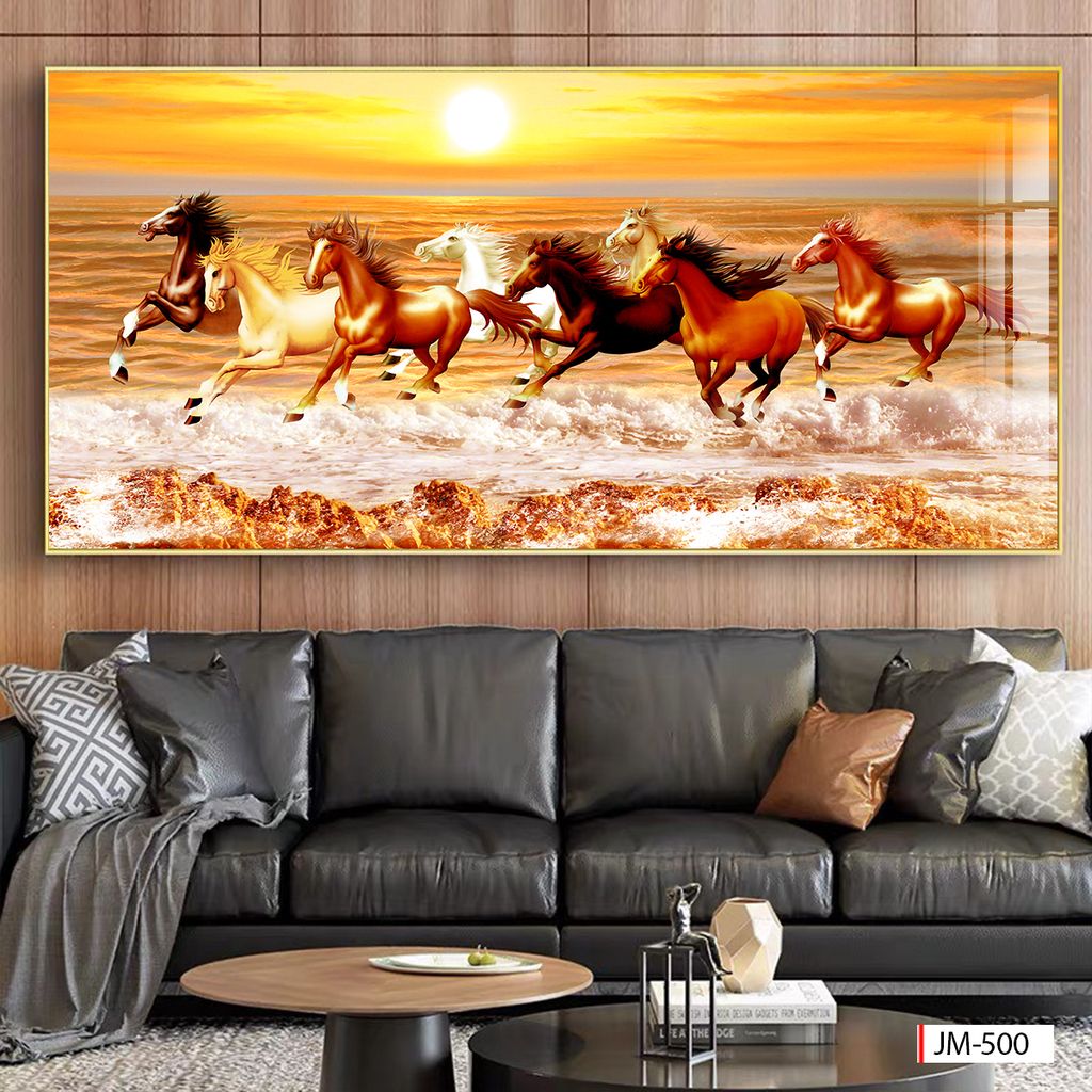 TRANH TREO TƯỜNG - TRANG TRÍ PHÒNG KHÁCH - CHỦ ĐỀ MÃ ĐÁO THÀNH CÔNG - KHỔ LỚN - MÃ JM-500