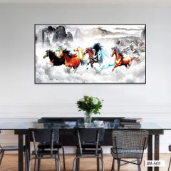 BST71 - TRANH TREO TƯỜNG - TRANG TRÍ PHÒNG KHÁCH - CHỦ ĐỀ MÃ ĐÁO THÀNH CÔNG - KHỔ LỚN